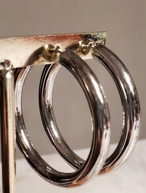 Sterling Silver 925 Oversized Signed Ti Sento Hoop Earrings